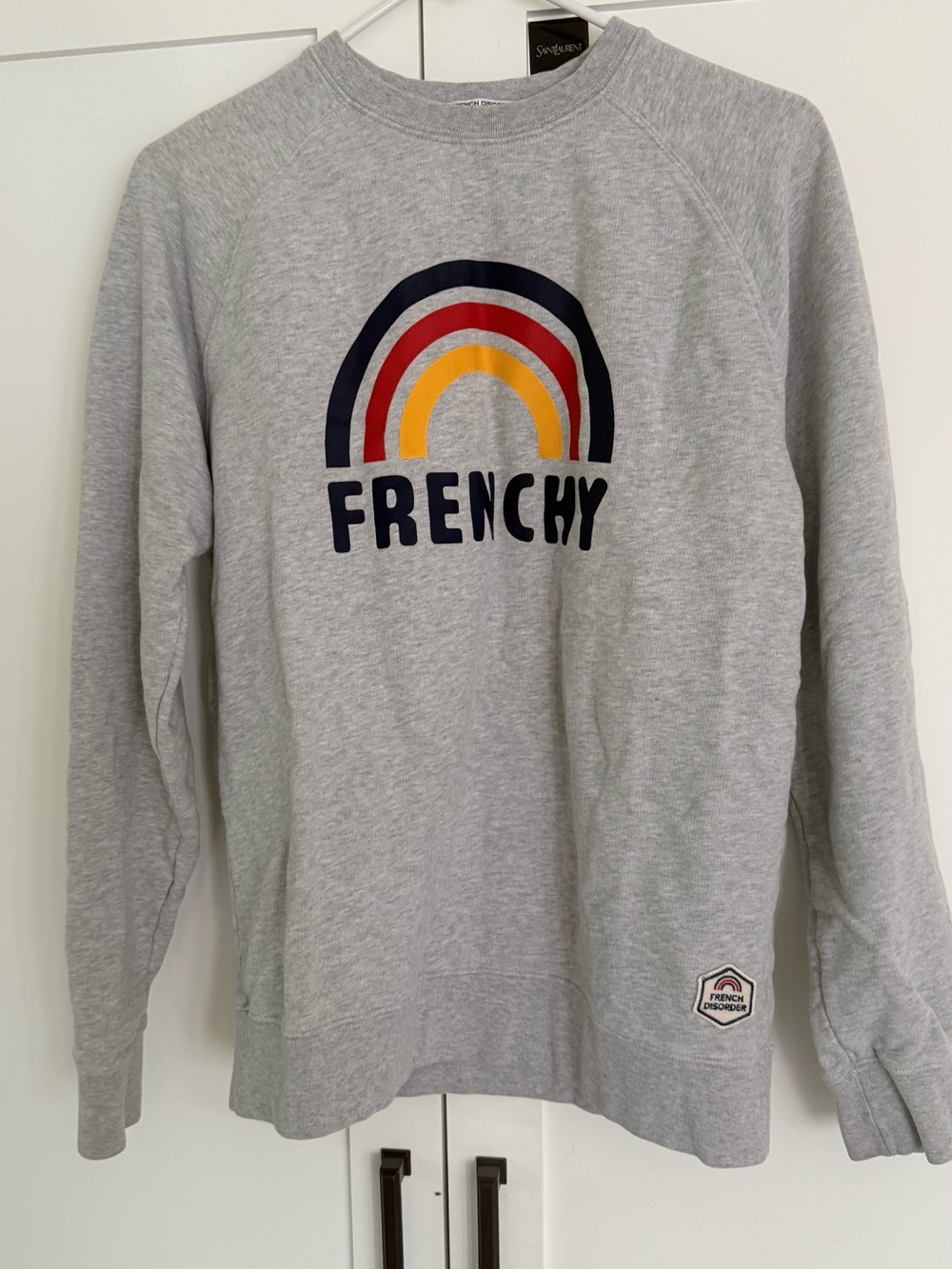 Men's Light Gray Graphic Sweatshirt with Rainbow